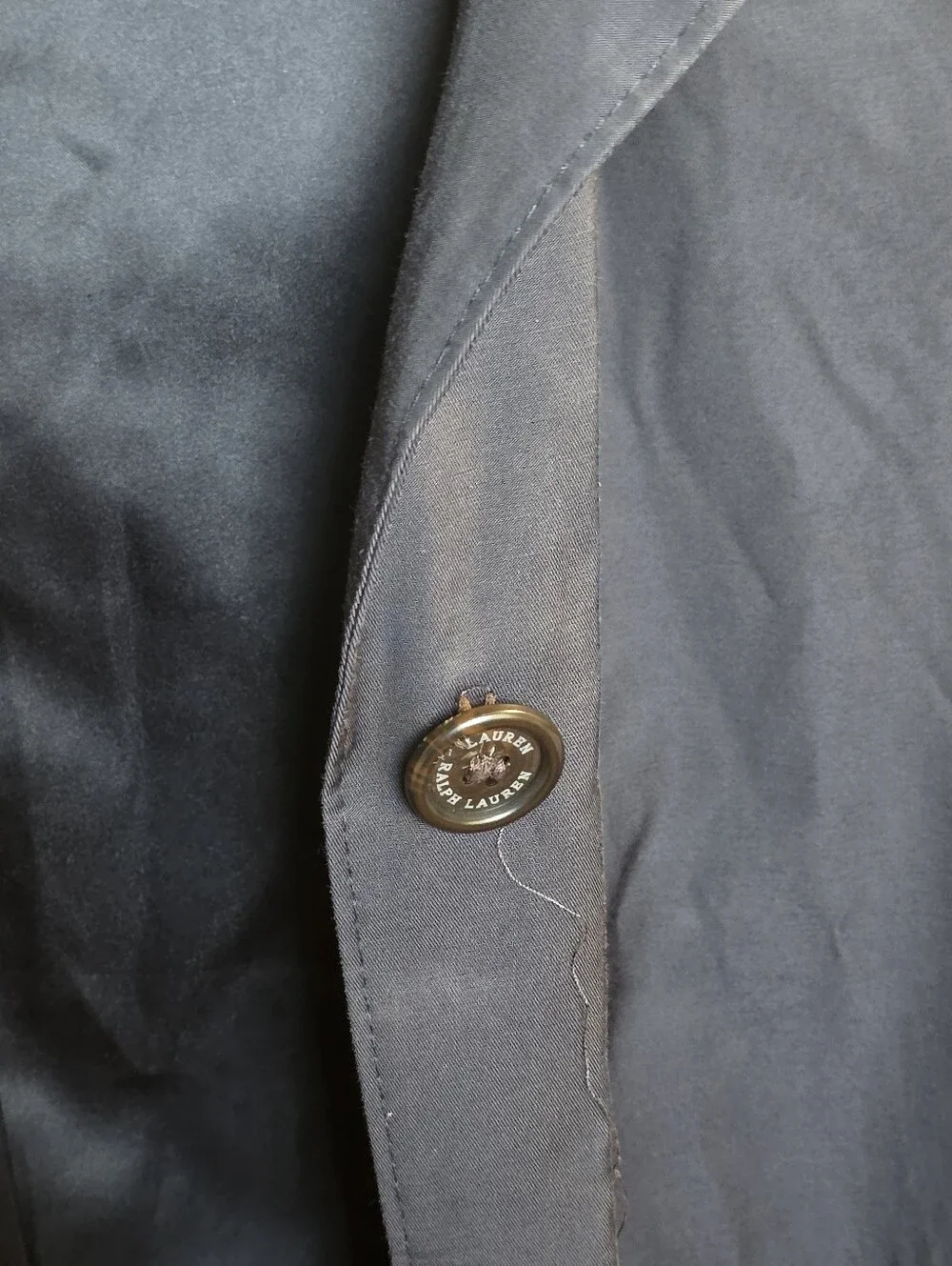 Lauren Ralph Lauren Navy Single-Row Button Trench Coat